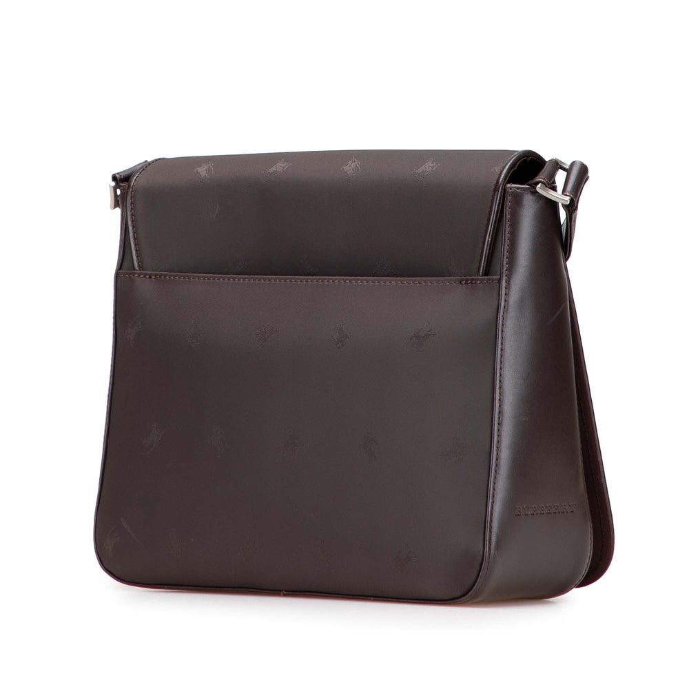 Burberry Jacquard and Cuir Knight Sac porté croisé Marron – GABY PARIS Authentique