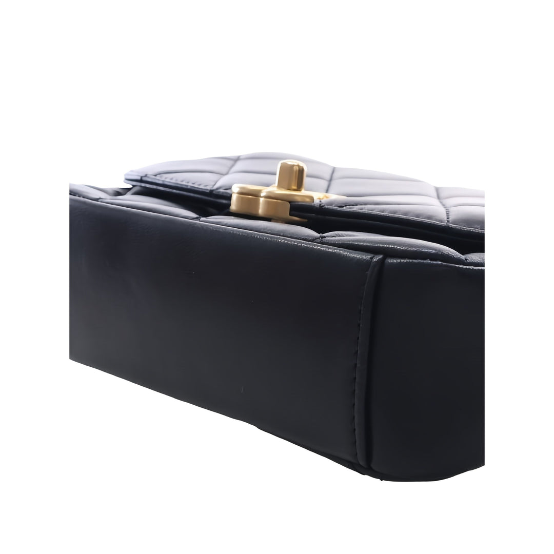 Chanel Sac bandoulière Matelassé CC Coin à rabat Petit Cuir d'agneau Noir – vue 14 – GABY PARIS