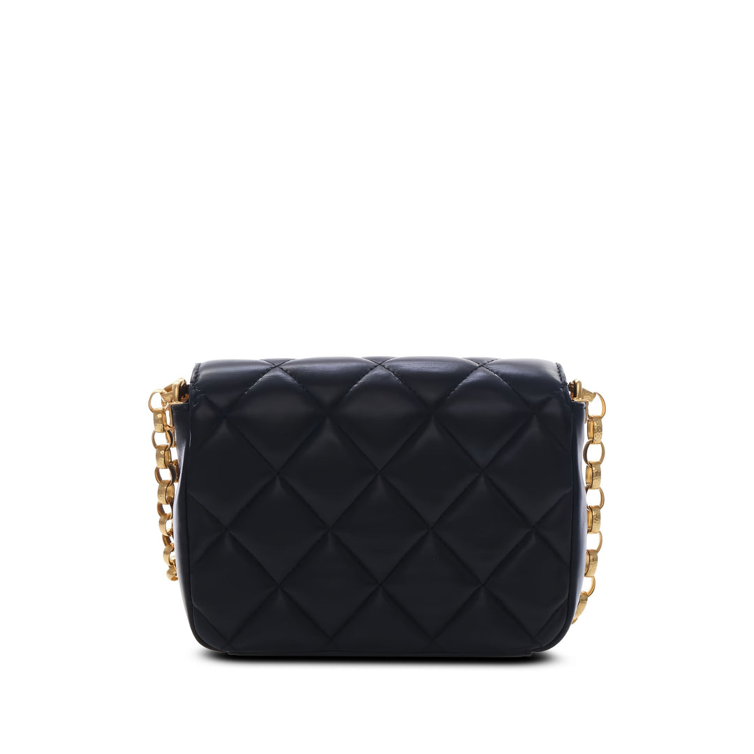 Chanel Sac bandoulière Matelassé CC Coin à rabat Petit Cuir d'agneau Noir – vue 2 – GABY PARIS