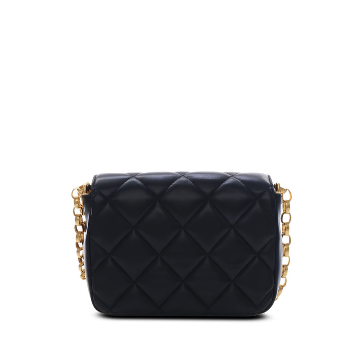 Chanel Sac bandoulière Matelassé CC Coin à rabat Petit Cuir d'agneau Noir – vue 2 – GABY PARIS