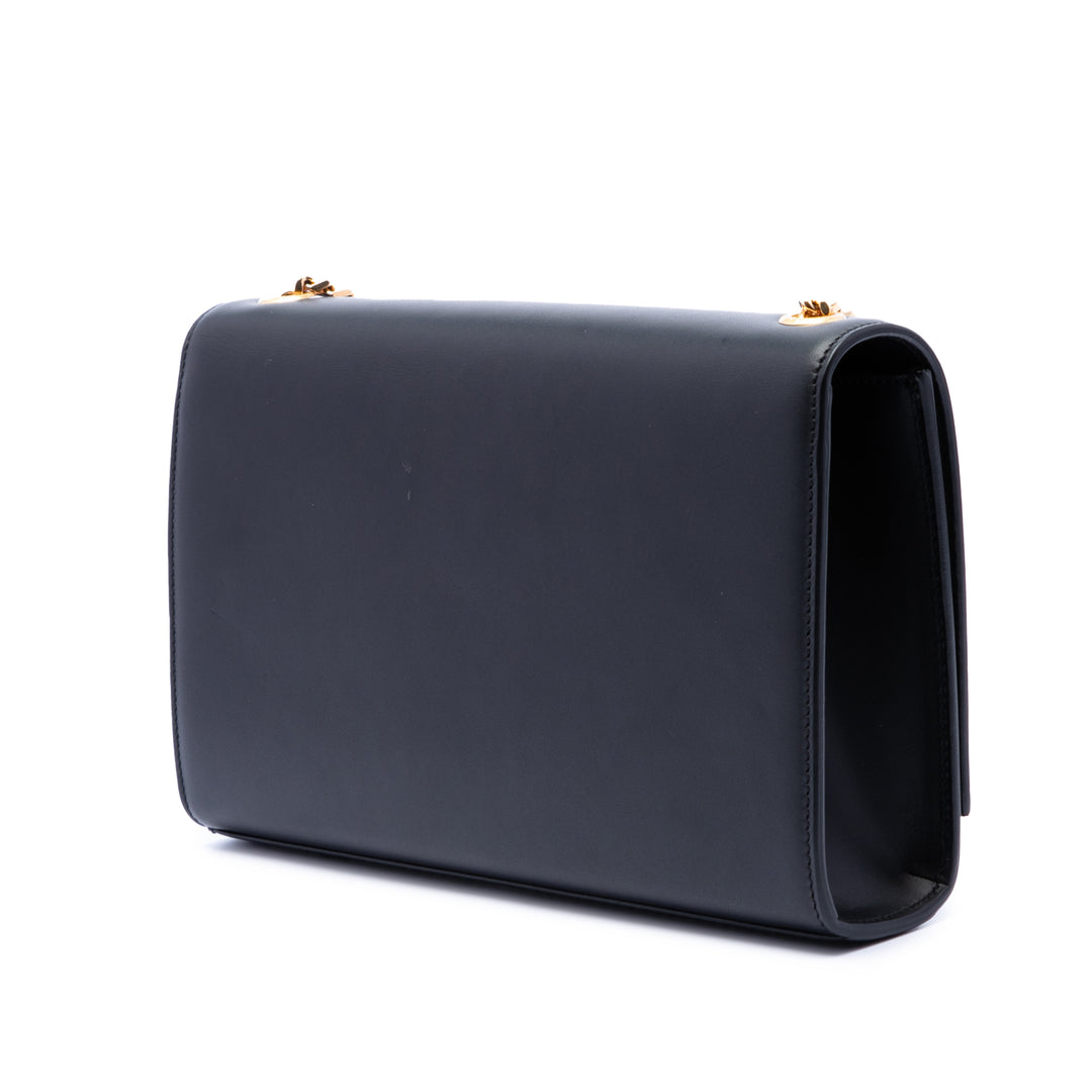 Saint Laurent Medium Smooth Cuir de veau Classic Monogram Kate Pompon Sac porté croisé