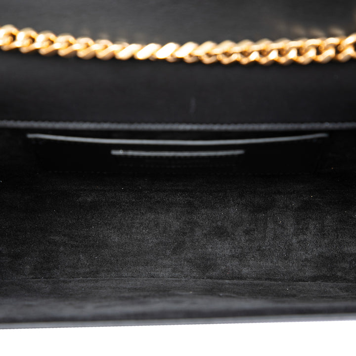 Saint Laurent Medium Smooth Cuir de veau Classic Monogram Kate Pompon Sac porté croisé