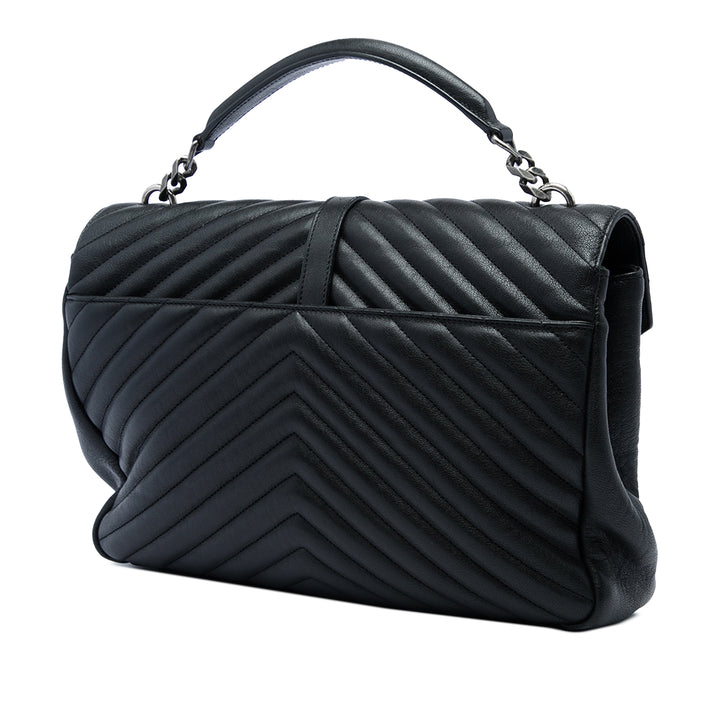 Saint Laurent Chevron College Sac Grand de mouton Noir – vue 2 – GABY PARIS