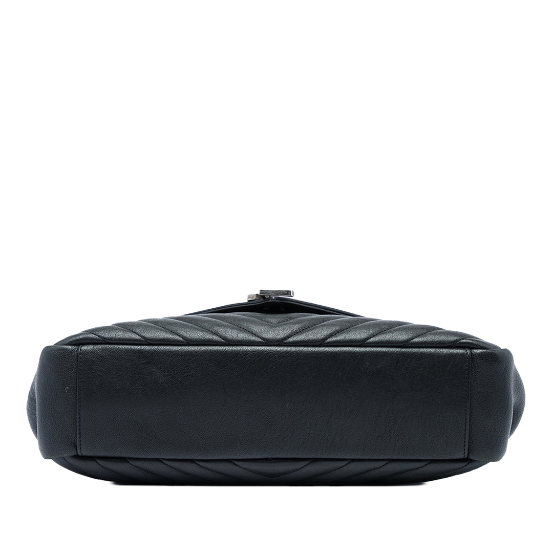 Saint Laurent Chevron College Sac Grand de mouton Noir – vue 3 – GABY PARIS