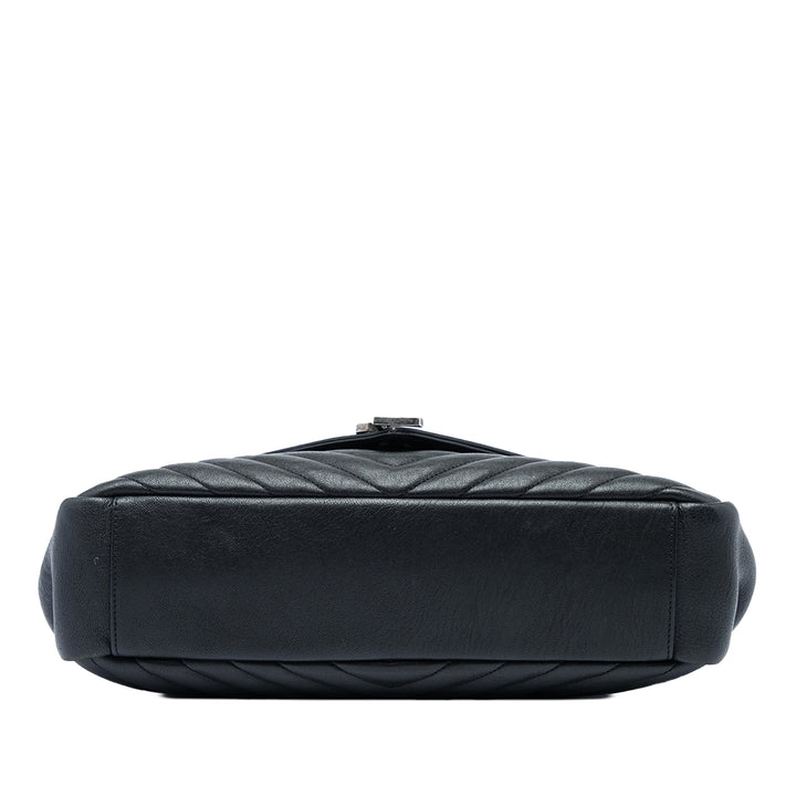 Saint Laurent Chevron College Sac Grand de mouton Noir – vue 3 – GABY PARIS