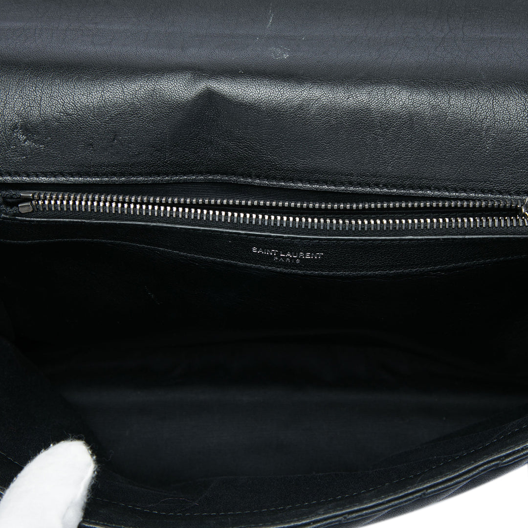 Saint Laurent Chevron College Sac Grand de mouton Noir – vue 4 – GABY PARIS