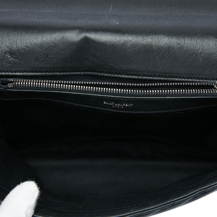 Saint Laurent Chevron College Sac Grand de mouton Noir – vue 4 – GABY PARIS