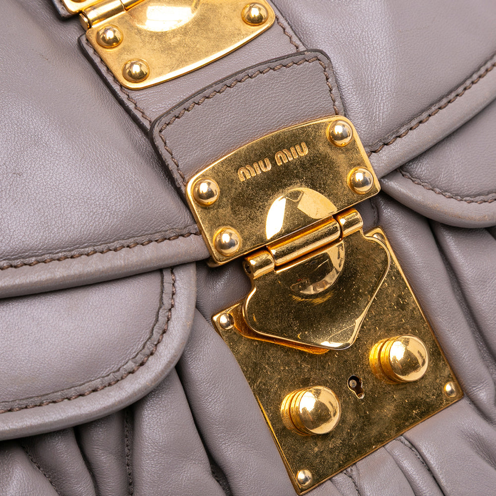 Matelasse Nappa Coffer Satchel Gray - Gaby Paris