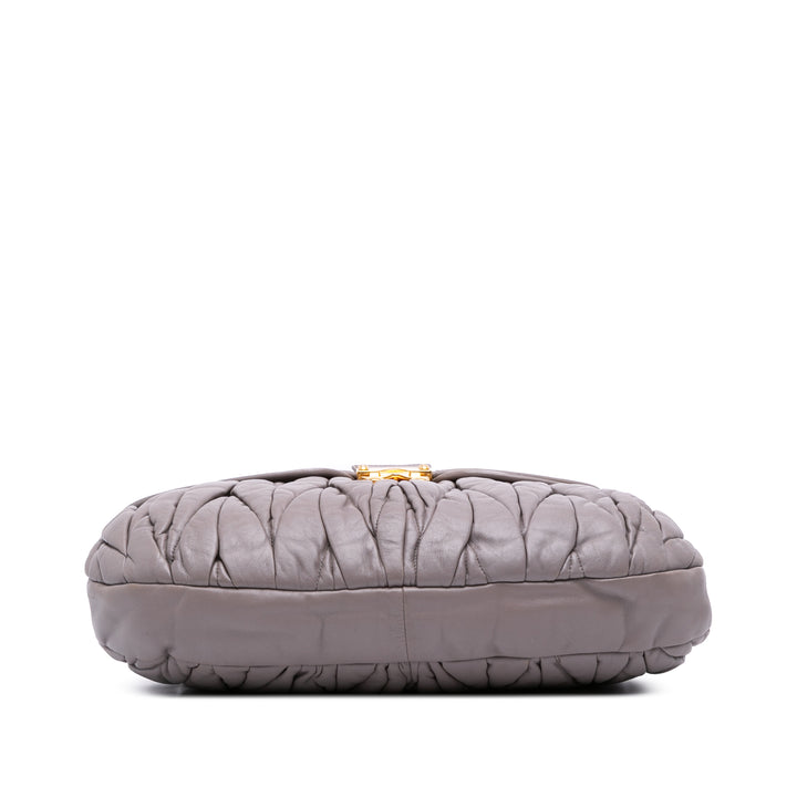 Matelasse Nappa Coffer Satchel Gray - Gaby Paris
