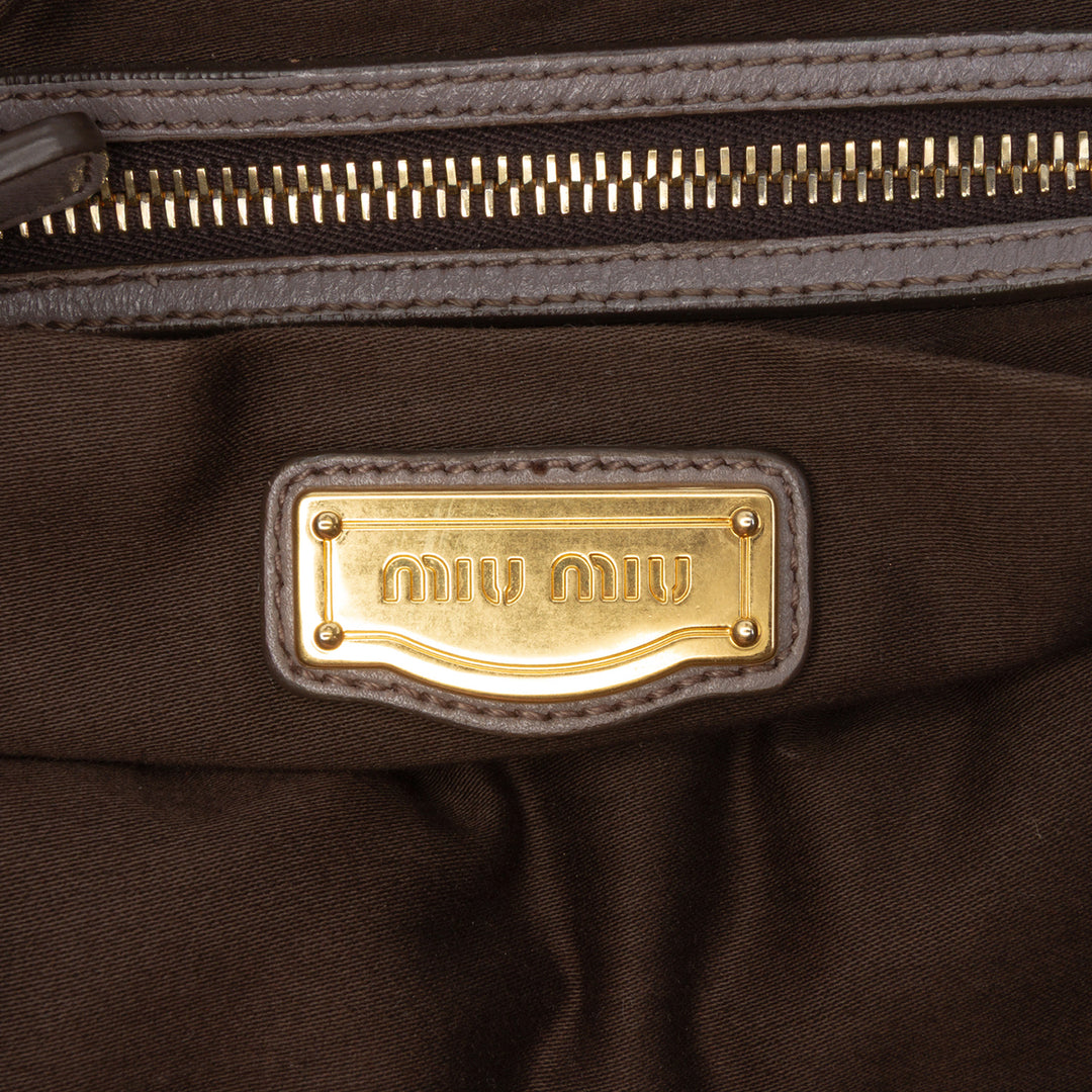 Matelasse Nappa Coffer Satchel Gray - Gaby Paris