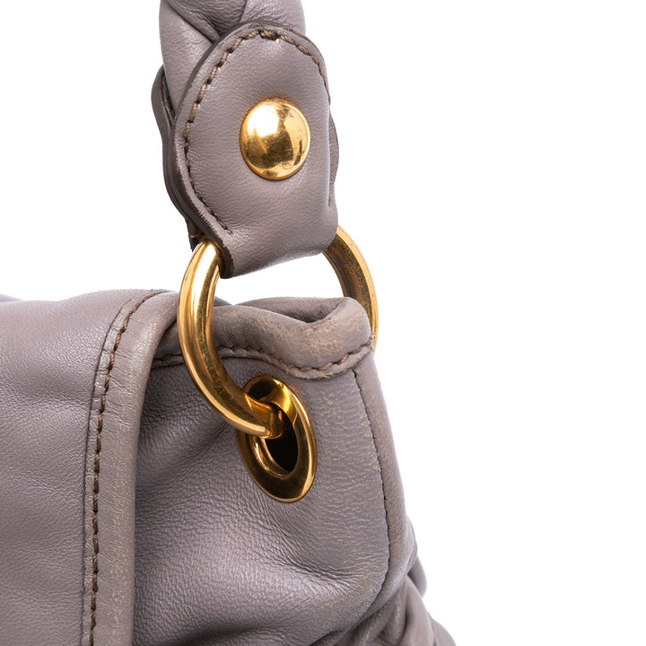 Matelasse Nappa Coffer Satchel Gray - Gaby Paris