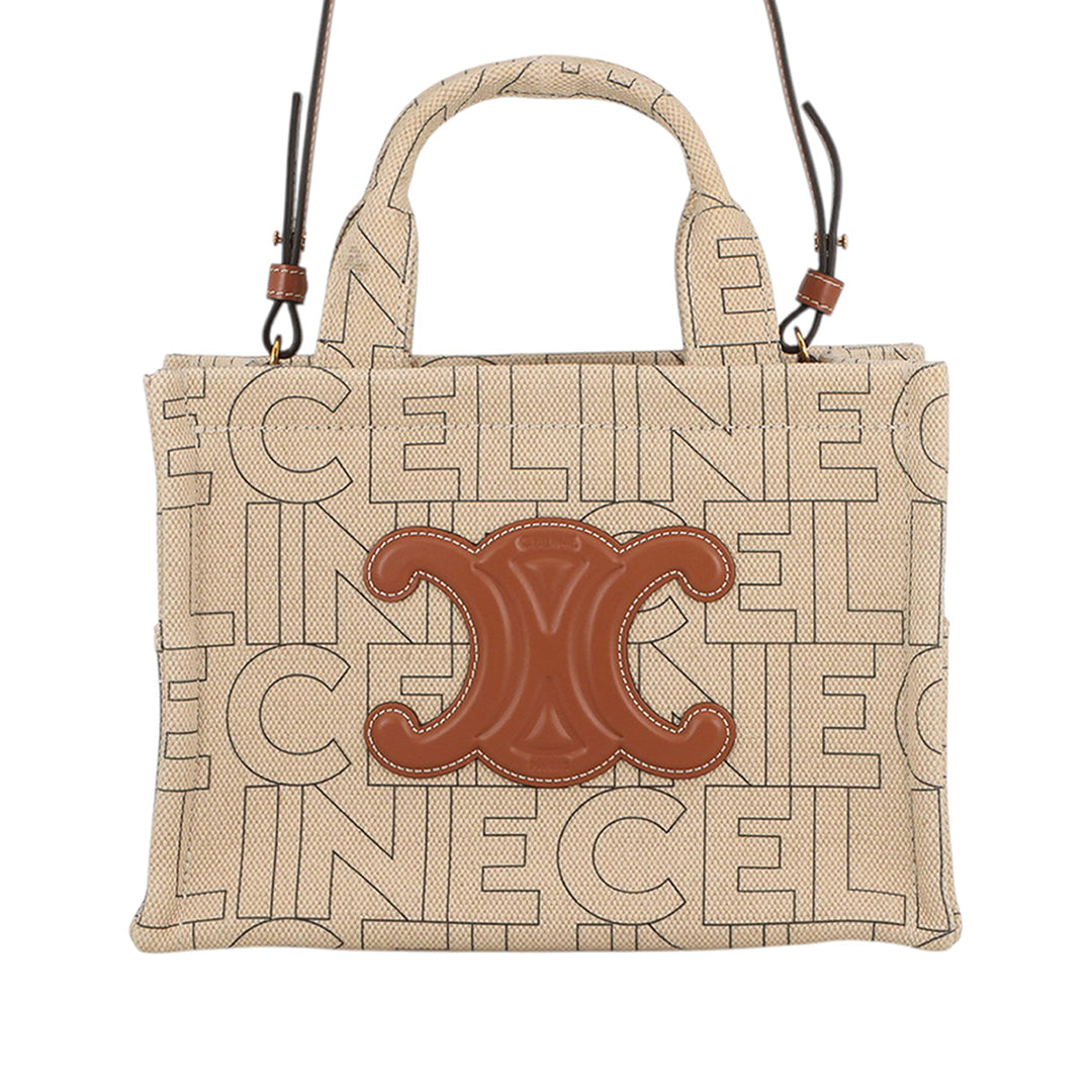 Celine Small Printed Toile Triomphe Cabas Thais Cabas