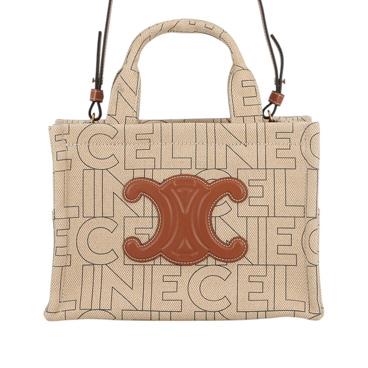 Celine Small Printed Toile Triomphe Cabas Thais Cabas