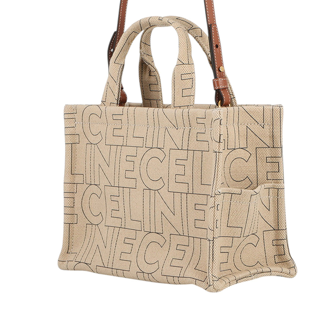 Celine Small Printed Toile Triomphe Cabas Thais Cabas