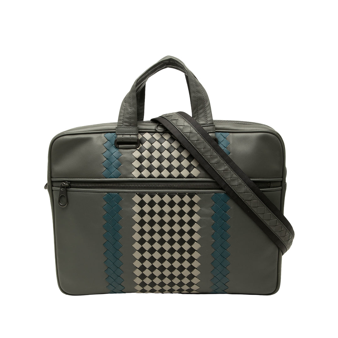 Bottega Veneta Porte-documents Intrecciato à finitions Gris – vue principale – GABY PARIS