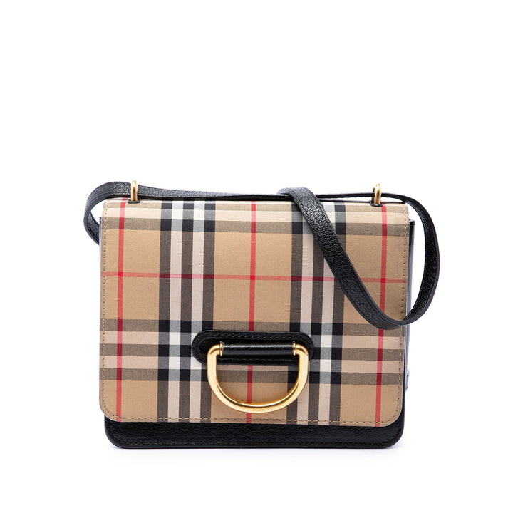 Burberry Bague à finitions House Check D Petit Cuir de chèvre Noir – vue principale – GABY PARIS