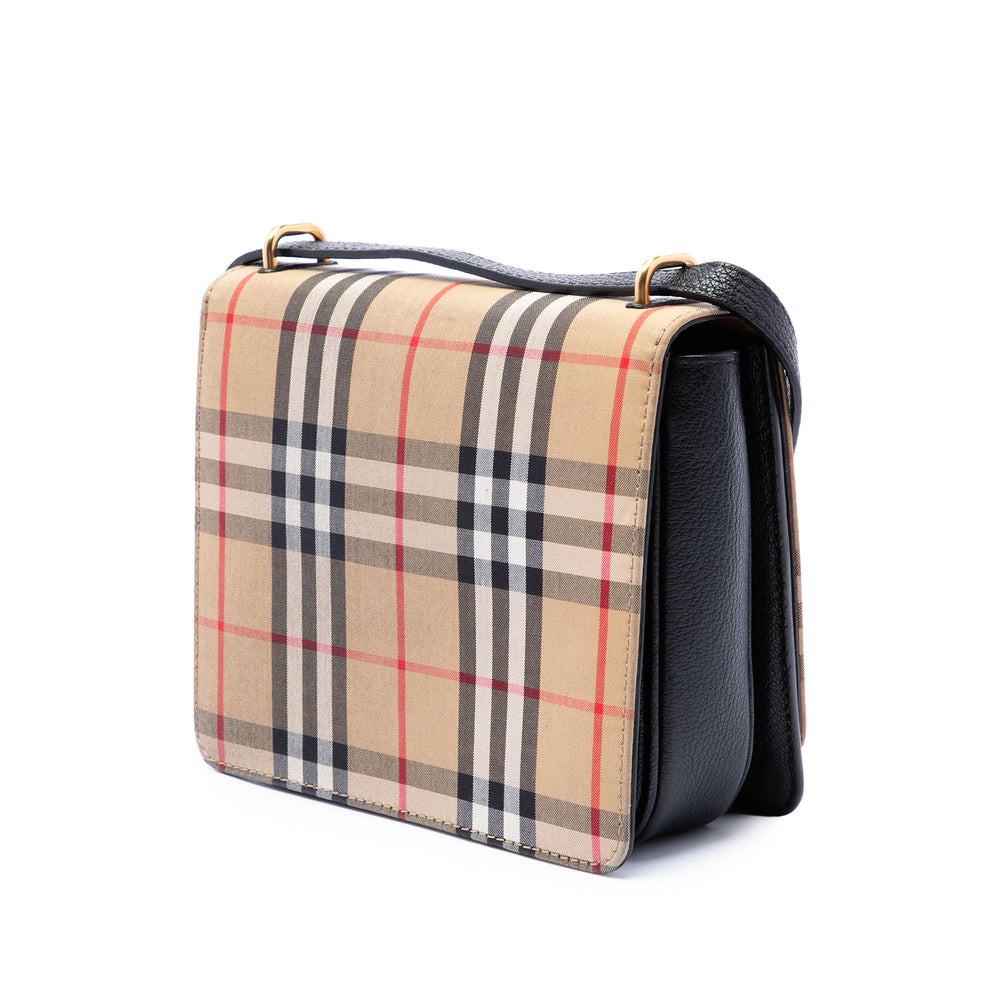 Burberry Bague à finitions House Check D Petit Cuir de chèvre Noir – vue 2 – GABY PARIS