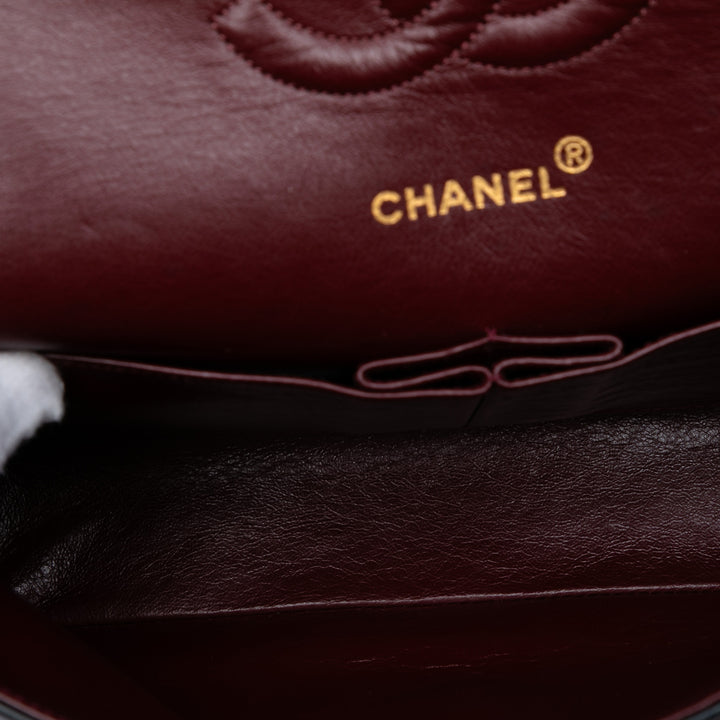 Chanel Medium Classic Cuir d’agneau Double rabat Noir