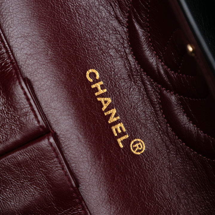 Chanel Medium Classic Cuir d’agneau Double rabat Noir