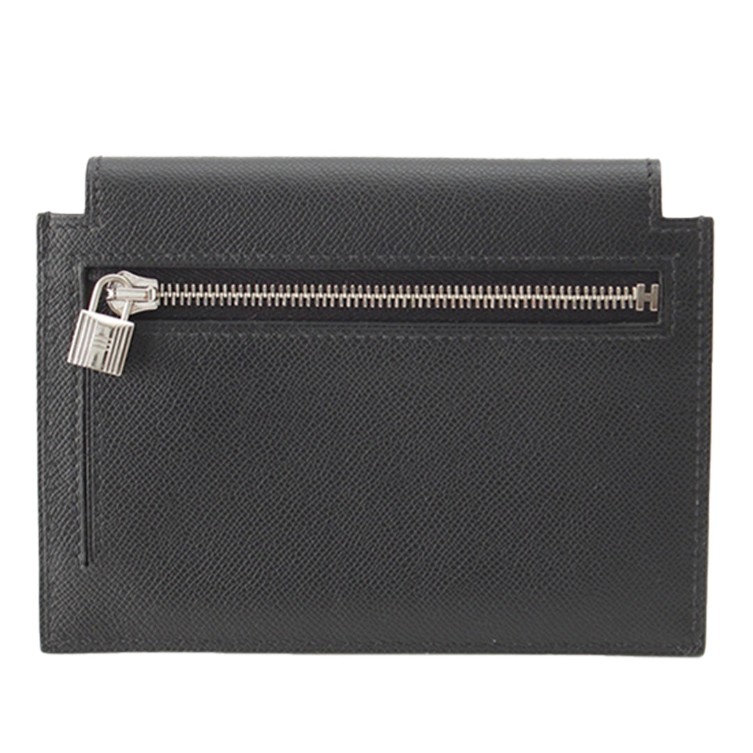 Veau Madame Kelly Poche Compact Portefeuille Noir