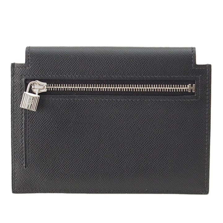 Veau Madame Kelly Poche Compact Portefeuille Noir