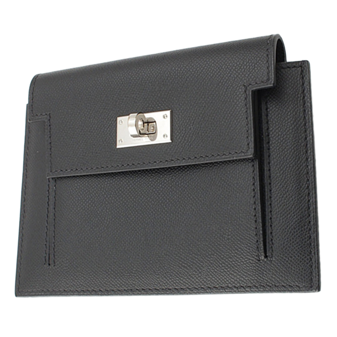 Veau Madame Kelly Poche Compact Portefeuille Noir