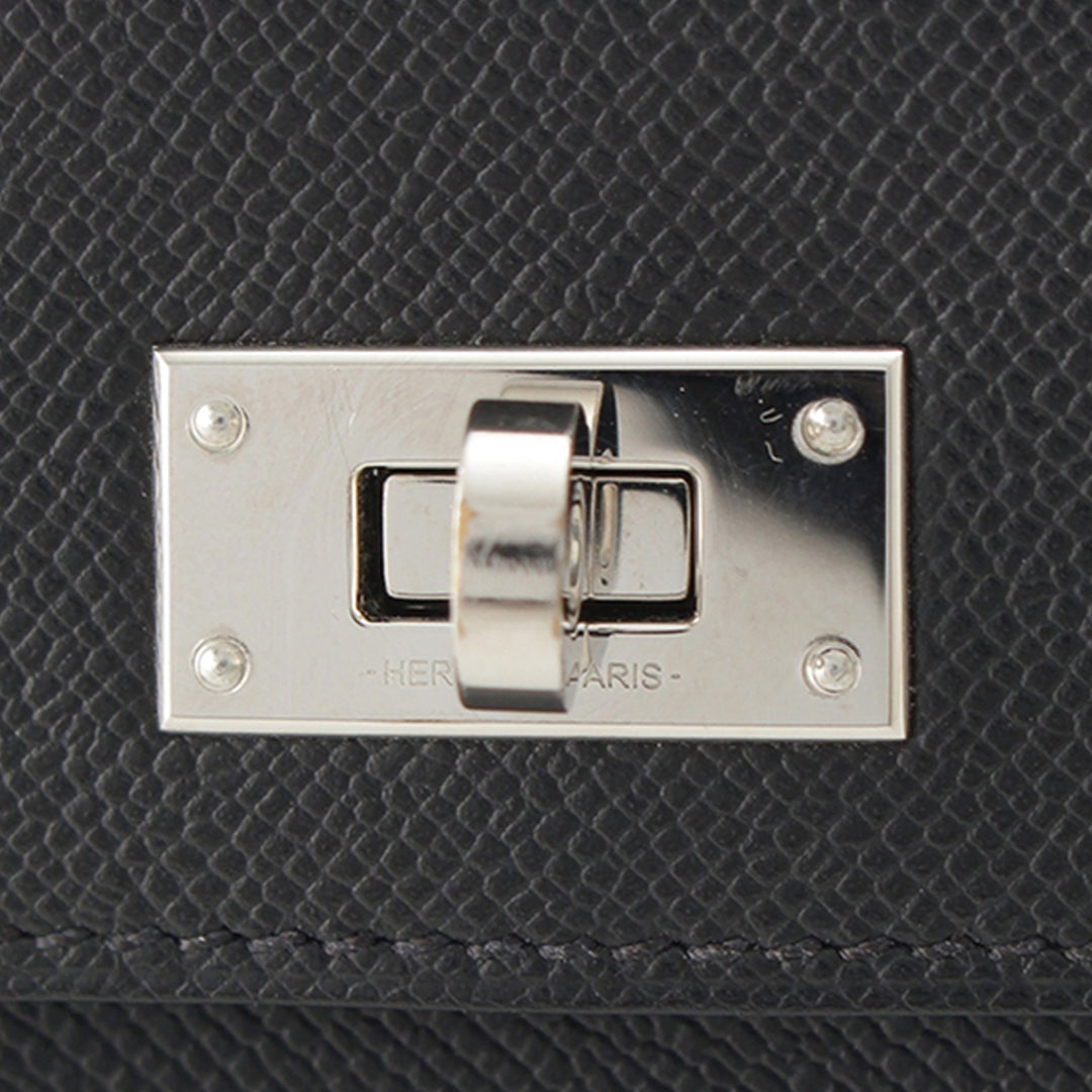 Veau Madame Kelly Poche Compact Portefeuille Noir