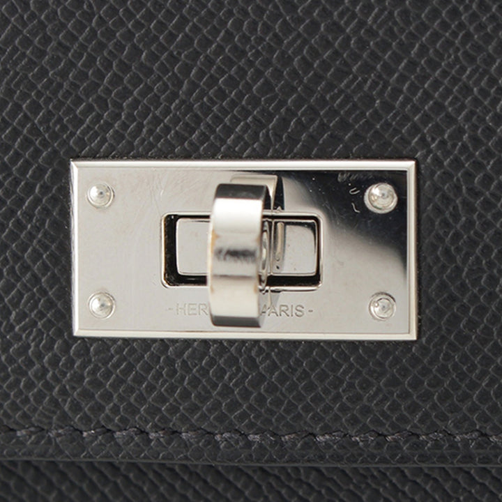 Veau Madame Kelly Poche Compact Portefeuille Noir