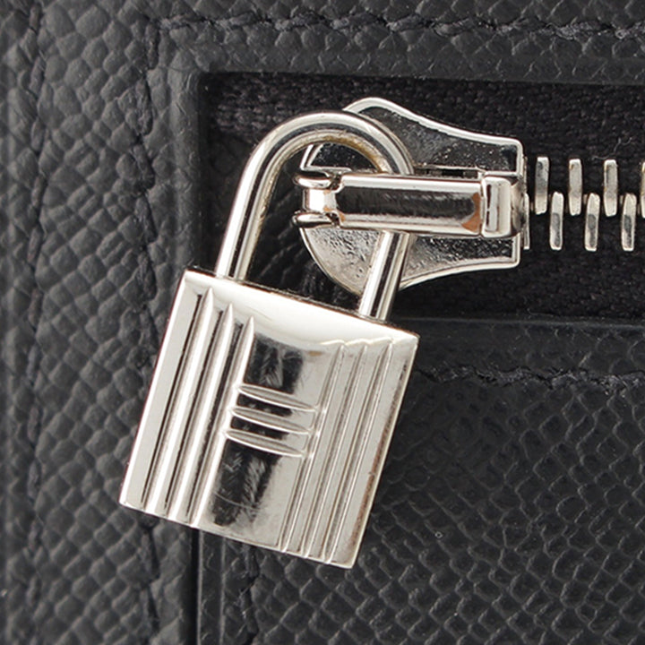 Veau Madame Kelly Poche Compact Portefeuille Noir