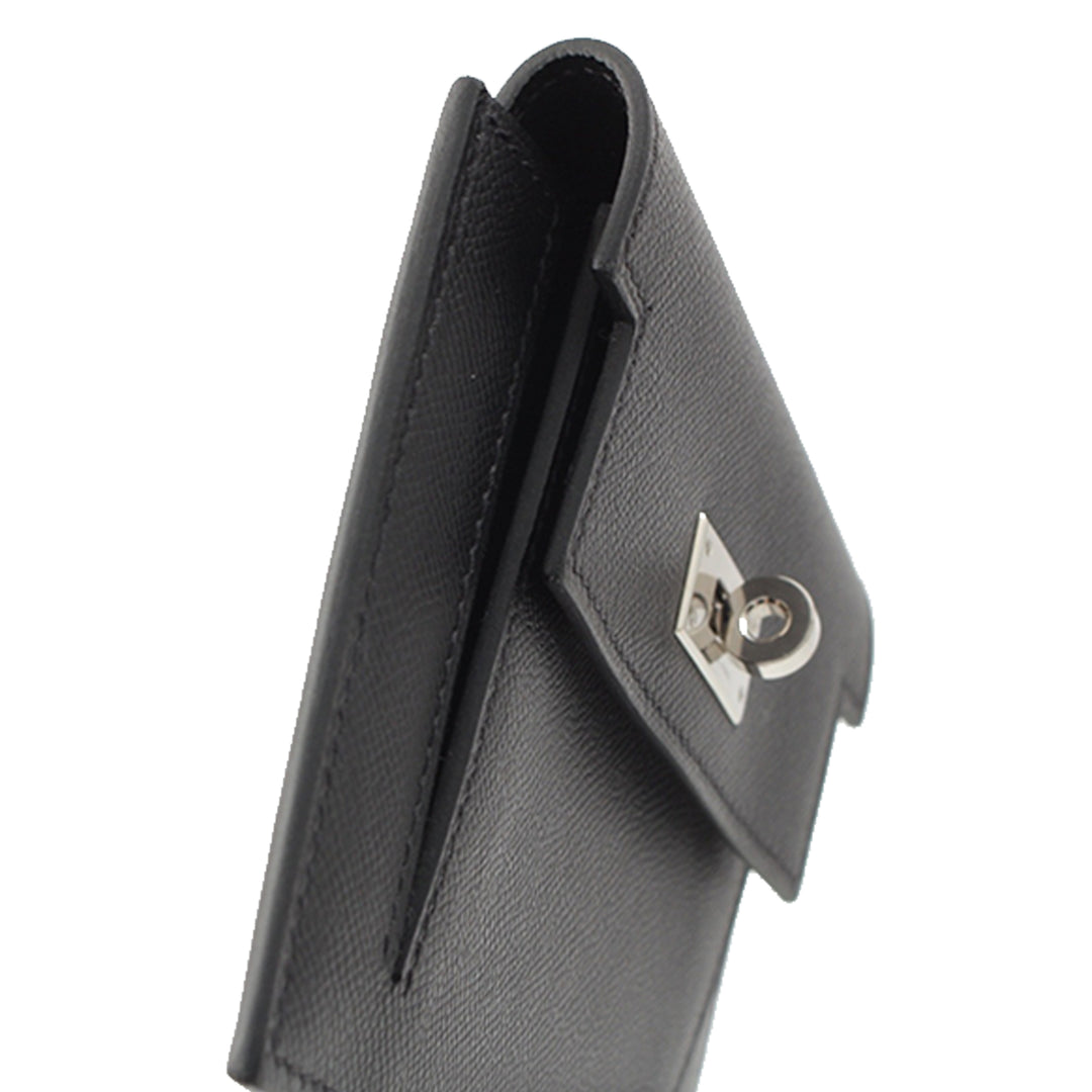 Veau Madame Kelly Poche Compact Portefeuille Noir