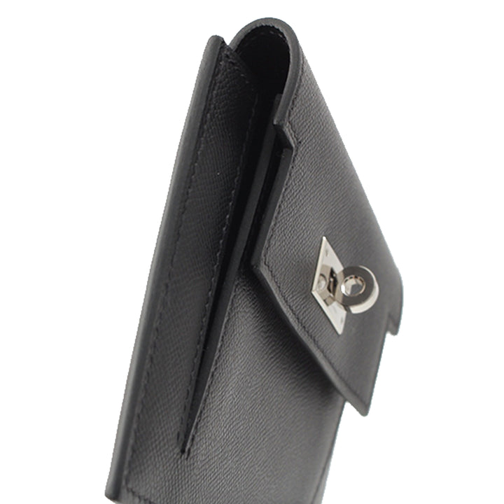 Veau Madame Kelly Poche Compact Portefeuille Noir