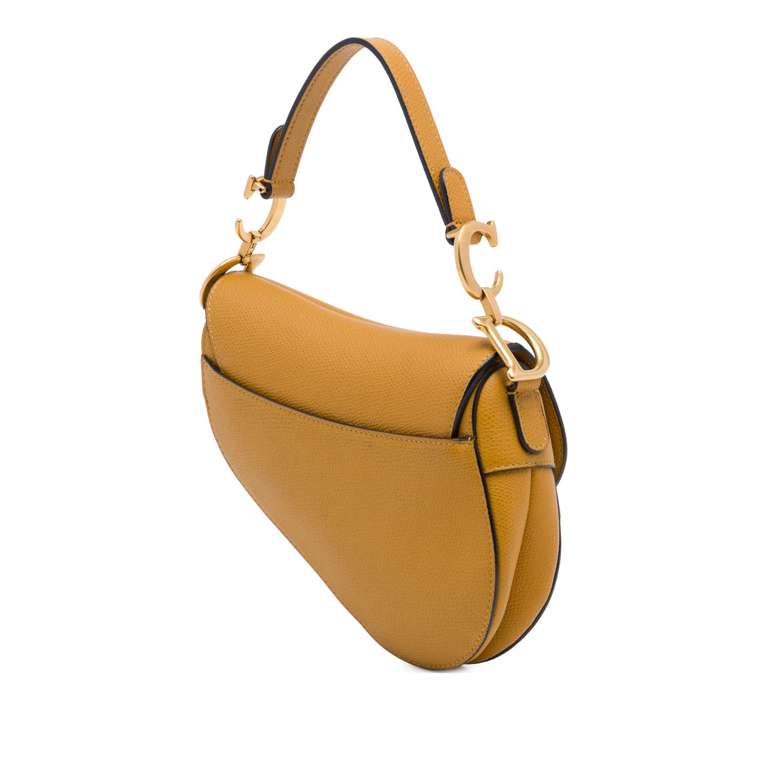 Dior grainé Saddle Sac Mini Cuir de veau grainé Marron – vue 2 – GABY PARIS