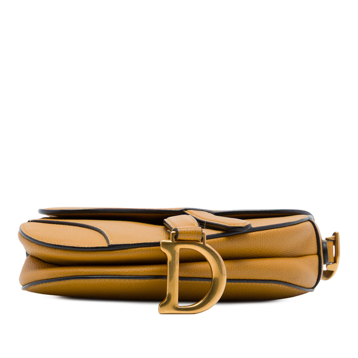 Dior grainé Saddle Sac Mini Cuir de veau grainé Marron – vue 3 – GABY PARIS