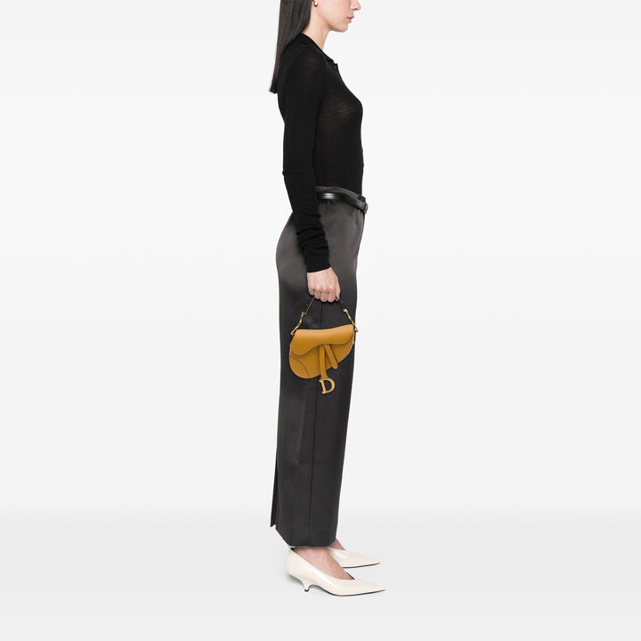 Dior grainé Saddle Sac Mini Cuir de veau grainé Marron – vue 6 – GABY PARIS