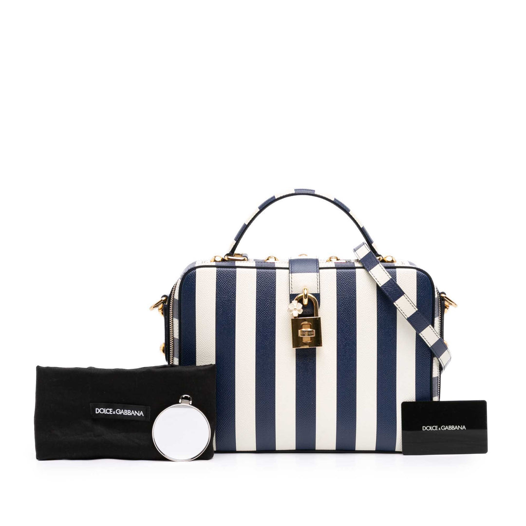 Rayé Sac boîte à Bleu