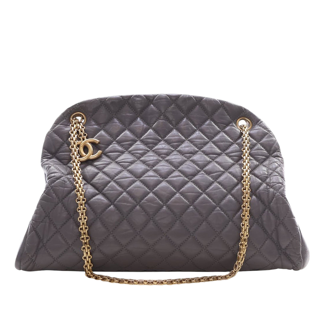 Chanel Large vieilli Cuir de veau Just Mademoiselle Bowling Sac