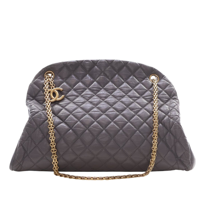 Chanel Large vieilli Cuir de veau Just Mademoiselle Bowling Sac