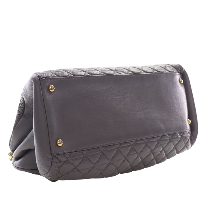 Chanel Large vieilli Cuir de veau Just Mademoiselle Bowling Sac