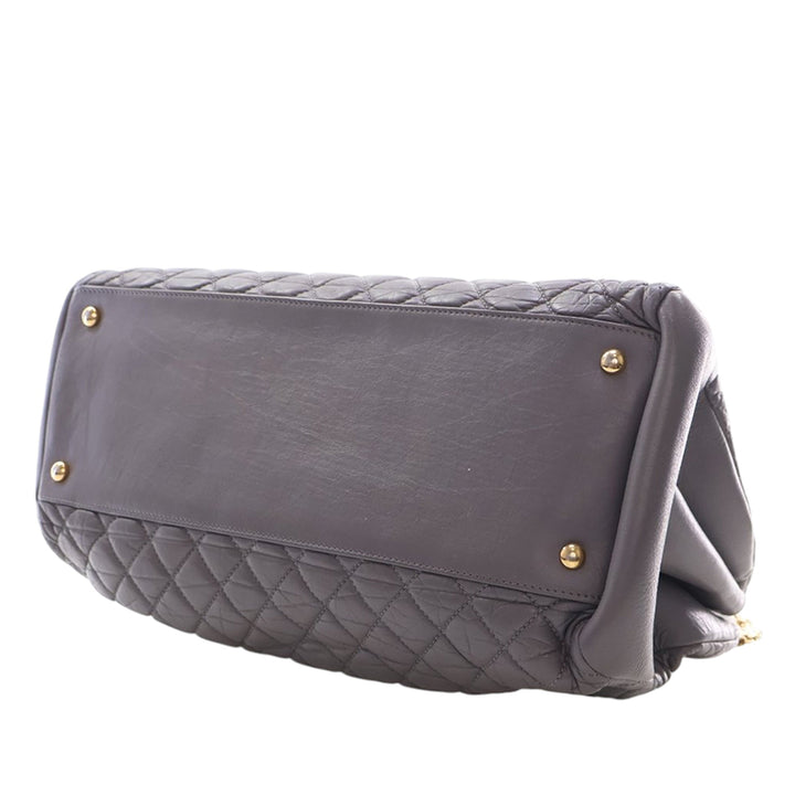 Chanel Large vieilli Cuir de veau Just Mademoiselle Bowling Sac