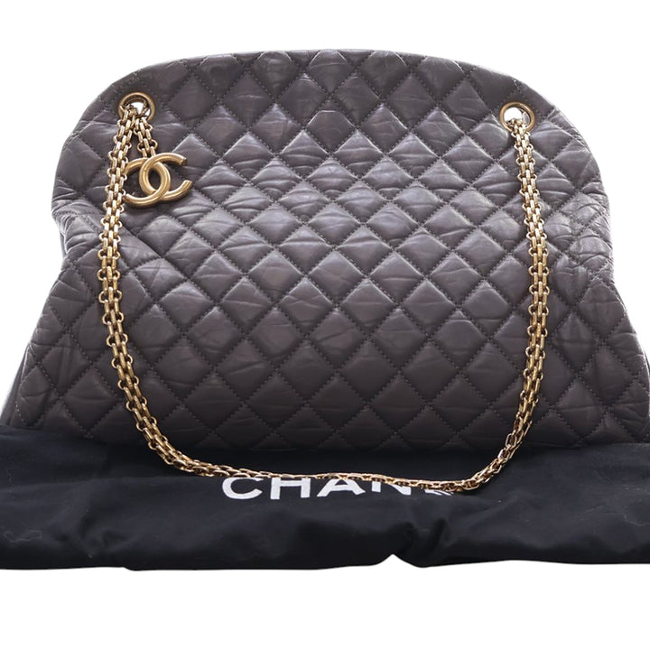 Chanel Large vieilli Cuir de veau Just Mademoiselle Bowling Sac