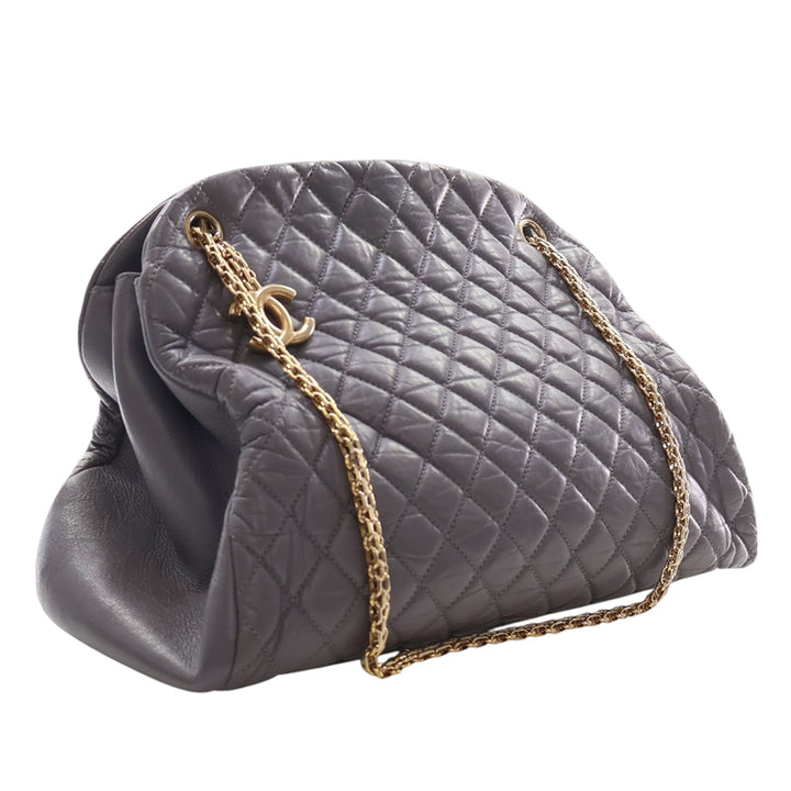 Chanel Large vieilli Cuir de veau Just Mademoiselle Bowling Sac