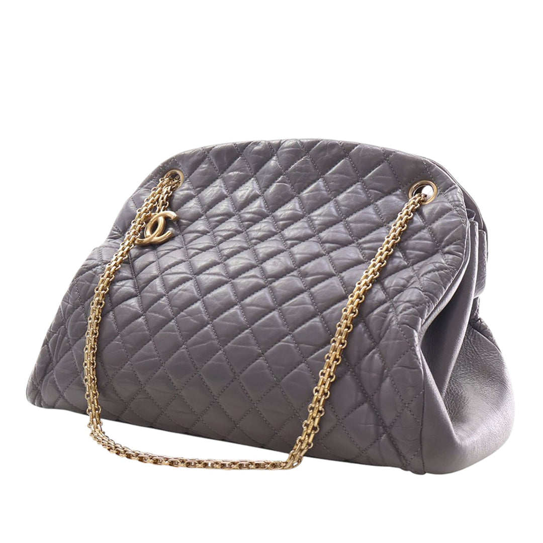 Chanel Large vieilli Cuir de veau Just Mademoiselle Bowling Sac
