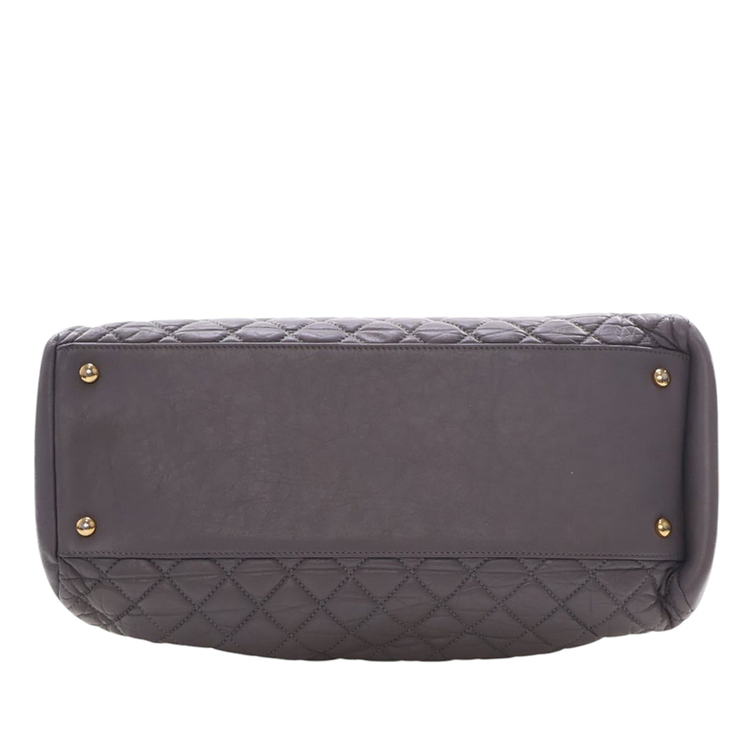 Chanel Large vieilli Cuir de veau Just Mademoiselle Bowling Sac