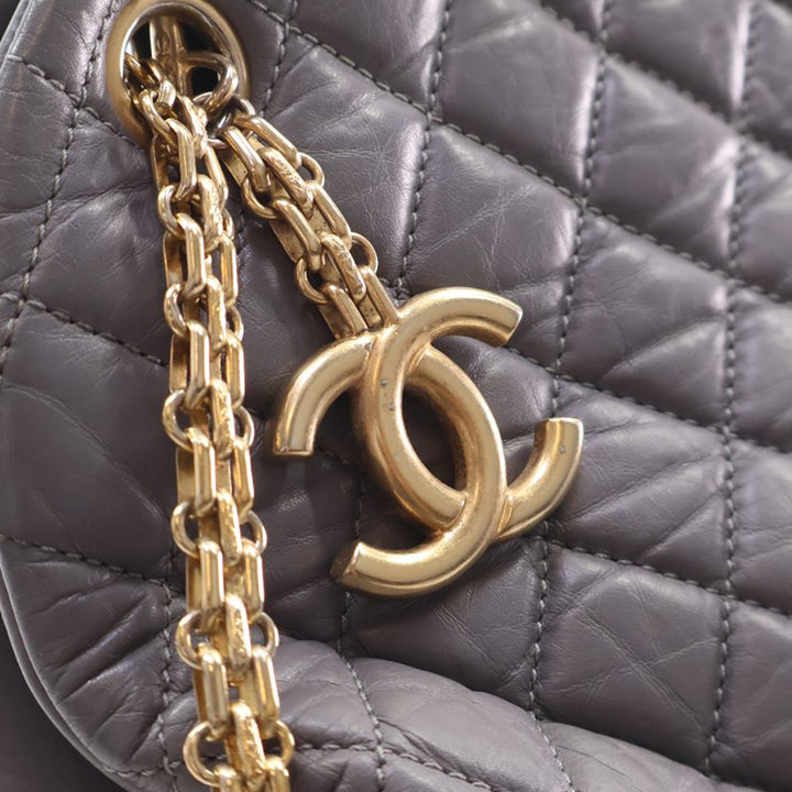 Chanel Large vieilli Cuir de veau Just Mademoiselle Bowling Sac