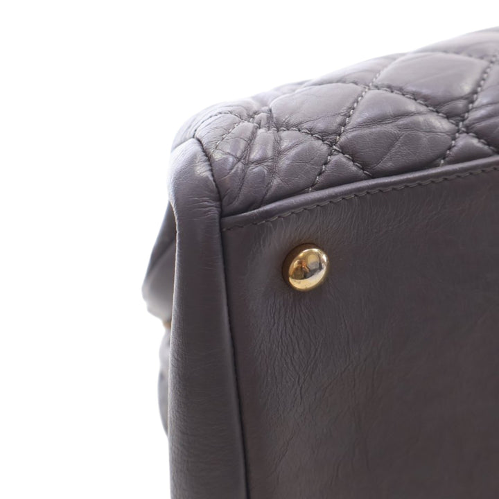 Chanel Large vieilli Cuir de veau Just Mademoiselle Bowling Sac