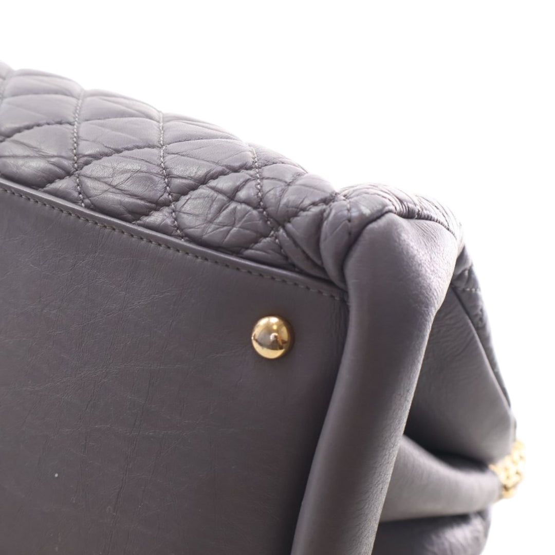Chanel Large vieilli Cuir de veau Just Mademoiselle Bowling Sac