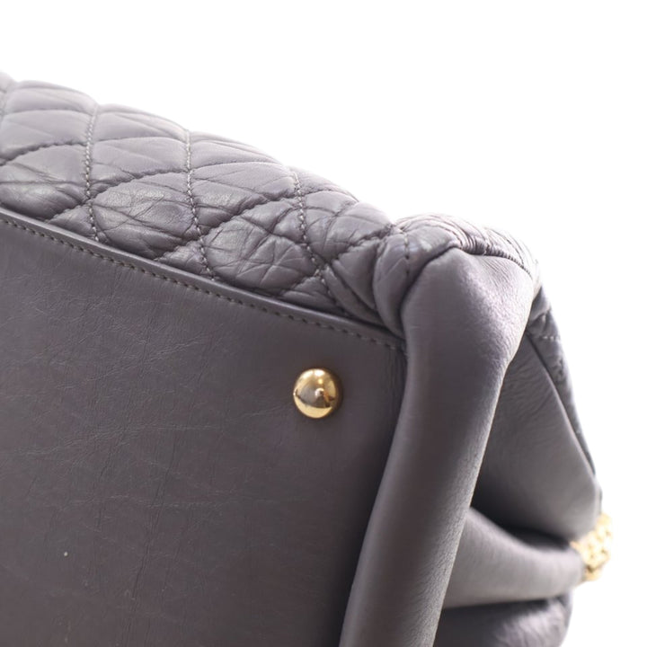 Chanel Large vieilli Cuir de veau Just Mademoiselle Bowling Sac