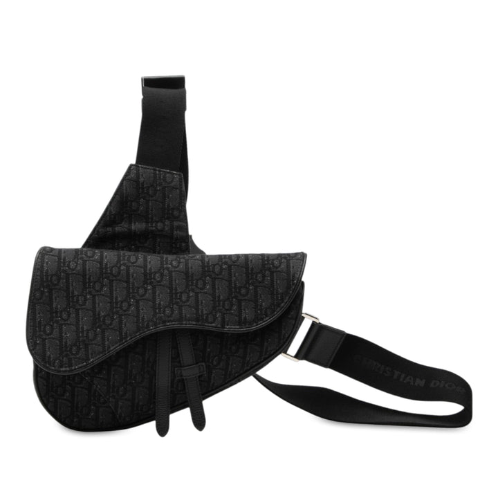 Dior Oblique Toile Saddle Sac porté croisé