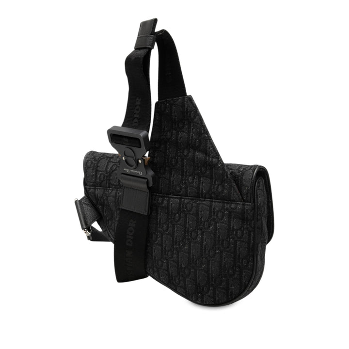 Dior Oblique Toile Saddle Sac porté croisé