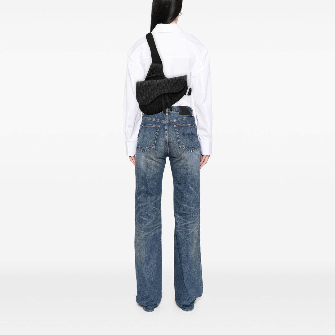 Dior Oblique Toile Saddle Sac porté croisé